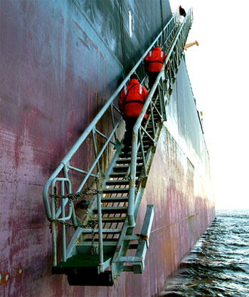Saint John - Boarding Cargo Ship